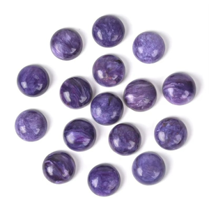 Natural Charoite Wholesale Natural charoite gemstone round Loose Cabochons Bulk Purple Mineral Gemstones for Jewelry Making - Product Image 1