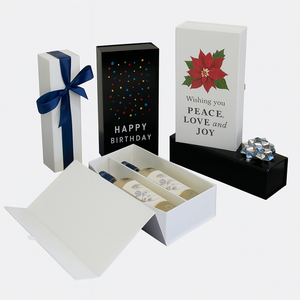 Fabricante Top Christmas Shipping Company Carry Container Carton 500ml Botella de vidrio Cajas de embalaje de <span class=keywords><strong>vino</strong></span> <span class=keywords><strong>con</strong></span> soporte - Product Image 3