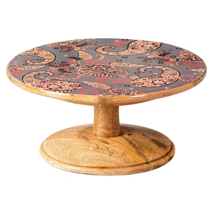 Forme ronde Premium Quality Birthday Parties Décoratif Cupcake Servant Stand Émail Imprimé En Bois Gâteau Stand - Product Image 1