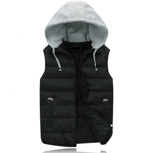 Chaqueta acolchada de invierno con Capucha ligera resistente al agua con cremallera completa de manga corta para fabricantes de ropa - Product Image 3