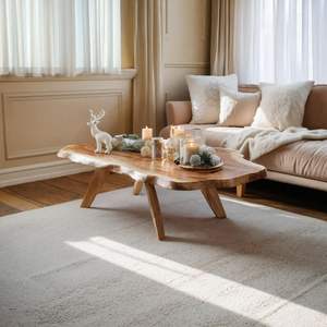 Stylish <b>Rustic</b> Wooden Coffee Table Featuring Strong Construction For Daily Home Use And Display - Product Image 3