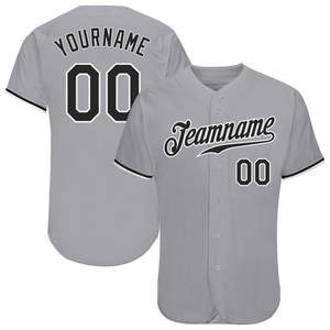 2024 nueva colección personalizada sublimación ropa de béisbol para hombres botón abajo béisbol Jersey color gris para la venta - Product Image 4