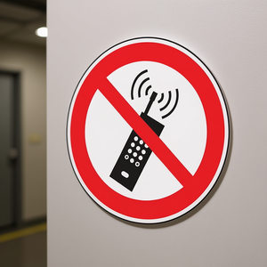 ASR A1.3/DIN EN ISO 7010 Foil <b>Wall</b> Sticker Mobile Communications Prohibited Sign - Product Image 3