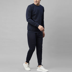 Custom Training Tracksuits for Men <b>Crewneck</b> Cotton High Quality 2025 Fashion Street Style Gym Wear Hot Sale Tracksuits Set - Product Image 2