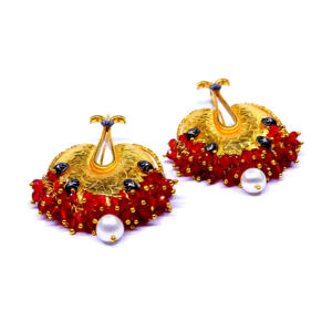 Pendientes de plata de ley 925 con perlas de cornalina, joyería elegante y tradicional de diseño - Product Image 4