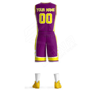 Ensembles d'uniformes de basket-ball 100% polyester personnalisés à séchage rapide et de bonne qualité design unisexe en gros pour adultes et équipes - Product Image 5