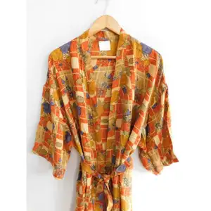 Bulk Quantity Crepe Silk Fabric Kimono Robe Wholesale Exporter Silk Kimono Jacket For Women