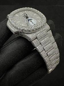 <b>Men's</b> VVS1 Luxury Moissanite Diamond Watch Fully Iced Out Watch in Stainless Steel Bust Down WristWatch Custom - Product Image 2