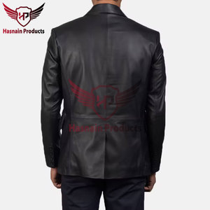 Men's Business Casual Genuine <b>Leather</b> <b>Blazers</b> <b>Jacket</b> Spring Autumn Fashion Lapel Suit Coat Casual Dress Suit for Men - Product Image 5