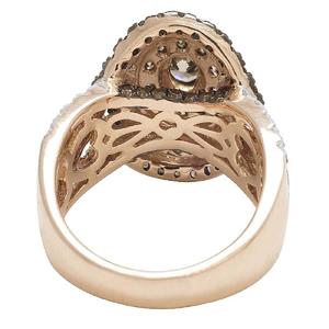 Anillo de compromiso de diamante de moissanita de color marrón Halo redondo para mujer, joyería de hip hop helada en plata 925 - Product Image 3