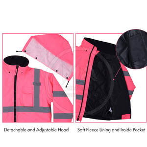 Nouveauté Veste de sécurité à capuche pour hommes Veste d'hiver imperméable réfléchissante de haute qualité avec service OEM - Product Image 5