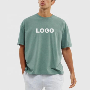 OEM Personnalisé Tricoté Goutte Épaule Fabricant Logo Personnalisé Uni Surdimensionné Coton Blanc Lourd Boxy Tee shirt pour Hommes - Product Image 6