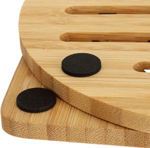8 Pack Bamboo <b>Trivets</b> with Dish Rack - Bamboo <b>Trivet</b> Mat Bamboo Hot Pads <b>Trivet</b> for Hot Dishes Pot Bowl - Product Image 3