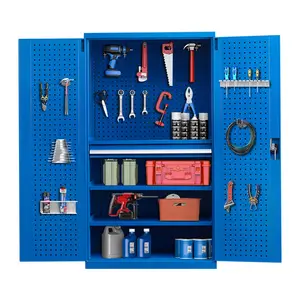 Gabinete de herramientas de Metal de diseño Popular, banco de trabajo de garaje, taller de garaje, gabinete de garaje de acero, gabinete de almacenamiento de herramientas