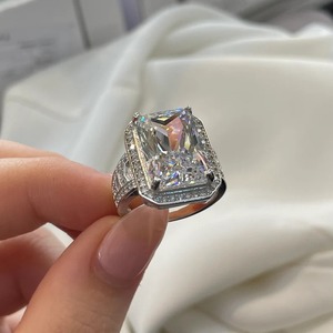 Mehrajudin Gems 925 Sterling <b>Silver</b> Luxury Rectangle Princess Cut Gemstone <b>Ring</b> Classic Style Channel <b>Set</b> Third Party Certified - Product Image 1