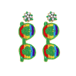 Nuevos pendientes colgantes de huevo de Pascua con bordado de cuentas de semillas Arco Iris fieltro con cuentas para accesorios de moda - Product Image 6