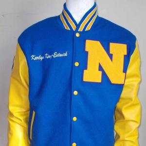 Venta al por mayor de béisbol de la chaqueta de bombardero de los hombres Varsity chaquetas universitarias y la Escuela Varisty chaqueta con bordado de parche - Product Image 1