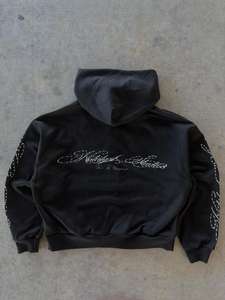 เสื้อฮู้ดดี้ผู้ชาย ลายเพชร พิมพ์ลายเพชรทั่วตัว ทรงบ็อกซี่ ล้างสีแบบเฟด  ผู้ผลิตเสื้อฮู้ดดี้ - Product Image 4