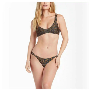 Plus Size Women's Animal Print Three Piece High Waist Backless <b>Bikini</b> <b>Set</b> Breathable Quick Dry Polyester/Nylon <b>Triangle</b> Bra - Product Image 6