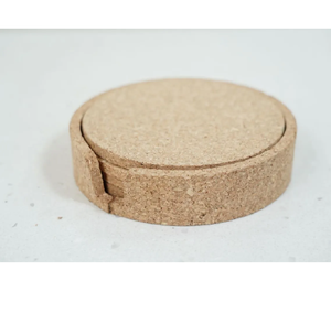 Posavasos de corcho natural de alta calidad JUEGO de 4 posavasos redondos con estuche para Hotel Home Restaurant Mats & Pads - Product Image 1