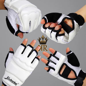 Gants de boxe demi-doigt en cuir de qualité pour adultes enfants entraînement de Fitness pour MMA Sanda Muay Thai Taekwondo Sparring - Product Image 2
