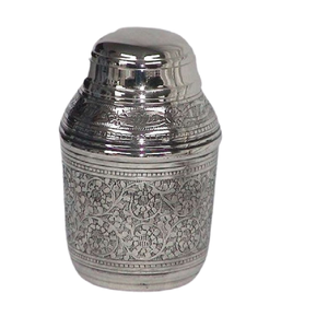 Classic Silver Brass Octagonal Handcrafted Metal <b>Box</b> for Spice Coffee & Tea Storage Metal Lid Durable BPA Free Food Container - Product Image 6