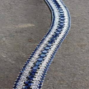 Pulsera de cuero marrón de caballo de lujo hecha a mano, banda para cejas de 5 filas, con cristales de imitación, perlas, color negro e inglés - Product Image 3