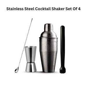 High Quality Stainless Steel Cocktail Boston Shaker Set of 4 Including Inbuilt Shaker Bar Spoons Muddler Peg <b>Measurer</b>-All Metal! - Product Image 6