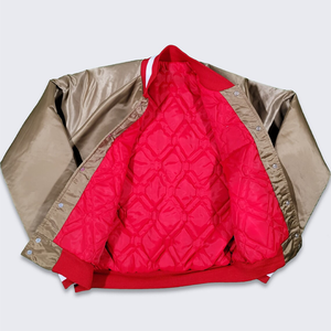 Veste de baseball en satin de qualité supérieure 2025, imperméable, coupe-vent, unisexe, avec patch brodé, style Letterman, 2 poches latérales - Product Image 1
