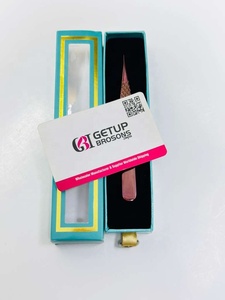 Pinzas de Cejas de Acero Inoxidable con Punta Puntiaguda en Oro Rosa Antiestático de Alta Calidad, Herramienta de Belleza Ecológica y Ligera con Logotipo Personalizado - Product Image 5