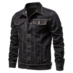 Primavera otoño hombres chaqueta vaquera negra hombres todo fósforo coreano Casual Moda hombre botón Color sólido Vintage Top nuevo - Product Image 5