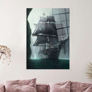 Lienzo Impreso con Arte Náutico Fantástico de Misty - Decoración Costera Elegante, ARTE EN VIDRIO TEMPLADO - Product Image 1