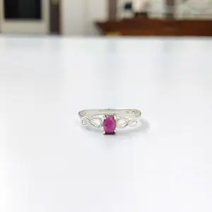 Unique Ruby Gemstone Silver Ring for Women Children Men Engagement Gift Party All Occasion Beautiful Ring