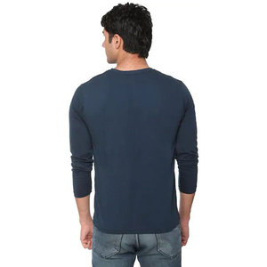 Camiseta de lujo de algodón pesado liso de rango superior, camiseta unisex con estampado personalizado de logotipo, camiseta en blanco con cuello simulado, camiseta de gran tamaño para hombre - Product Image 2