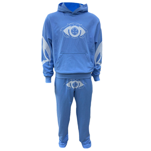 Ensemble de survêtement en coton personnalisé pour homme, impression sur écran, vêtements de sport d'entraînement, sweat-shirts décontractés surdimensionnés, ensemble de jogging 2 pièces pour homme - Product Image 1