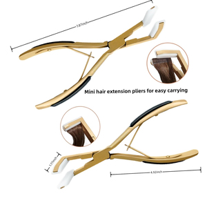 Gold Color <b>Tape</b> in Hair Extension Extensions Top Quality Hair Tools Pliers Micro Ring Loop Made in Pakistan - Product Image 2