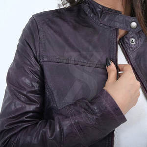 แจ็กเก็ตหนังผู้หญิงคุณภาพสูงผ้าทนทานทันสมัยเหมาะสำหรับฤดูหนาวเสื้อแจ็คเก็ตหนัง - Product Image 4