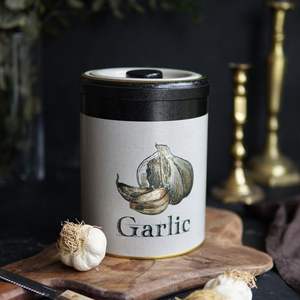 Ø 140x180mm, 2,5 LT Almacenamiento de metal Tapa deslizante de lata Diseño de textura de lino inspirado en café vintage - Product Image 3