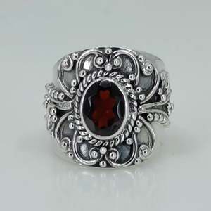 Navya Craft 925 Sterling <b>Silver</b> Handmade <b>Ring</b> Natural <b>Garnet</b> Oval Bezel Set Women's Sizes 4 to 14 US Perfect Gift - Product Image 5