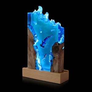 Handmade Resin Flower-Shaped LED Lamp Night Light Diving Statue Underwater <b>Theme</b> Mother's Day <b>Gift</b> Agate Lamp Stone Home Sack - Product Image 1