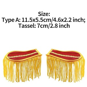 Oem Cao Thời Trang Mới Punk Fringe Chuỗi Kim Loại Có Thể Tháo Rời Vàng Vàng Tassel Pin Ren Thêu Phù Hiệu Vai An Toàn Pin - Product Image 4