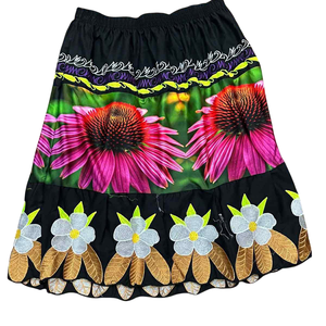 Solid Pattern PLS Sized <b>Ladies</b> Embroidery <b>Skirt</b> Comfortable Tummy Control Running Casual Knee-Length <b>Summer</b> Wear - Product Image 4