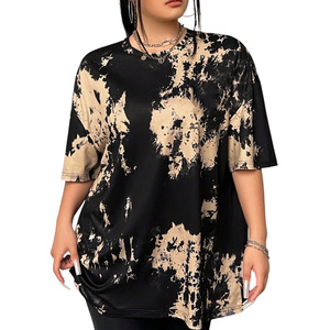 เสื้อมัดย้อมสำหรับผู้หญิงเสื้อฤดูร้อนผ้าฝ้ายพิมพ์ลายโลโก้และทำแบรนด์ได้ตามต้องการ - Product Image 1