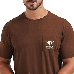 Camiseta de hombre 100% algodón con logo personalizado, estilo liso, diseño minimalista, informal y para oficina, camiseta estampada para hombre - Product Image 4