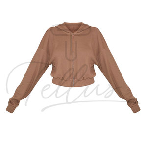 Top de Mujer con Capucha, Estilo Crop Top, Primavera, Lona Ecológica, Transpirable, Diseña el Tuyo, Gran Venta y Precio Bajo - Product Image 5