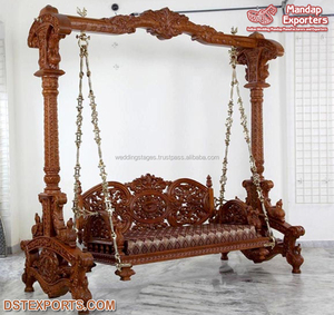 Columpio Jhula Tradicional Plegable de Madera de Teca Tallada, de Alta Calidad, Hecho en India - Product Image 5