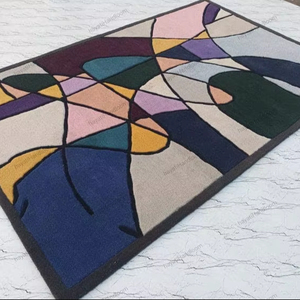 Alfombra floral moderna hecha a mano 100% algodón respetuoso con el medio ambiente para mascotas alfombra de corte de bucle de pila alta - Product Image 1