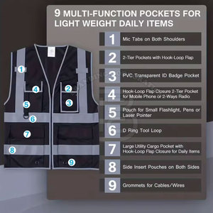 Vestes de sécurité à prix de gros, haute qualité, respirantes, réfléchissantes, sans manches pour hommes - Product Image 3