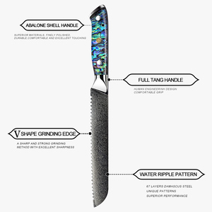 Venta al por mayor pedidos a granel personalizados OEM ODM servicio mejor japonés Damasco acero cocina Chef pan cuchillo de corte con mango - Product Image 6