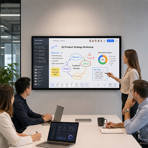 Monitor de Pantalla Táctil de 43, 49 y 55 Pulgadas para Negocios, Interfaz USB Capacitiva, Pantalla de Presentación para Sala de Conferencias, Relación de Aspecto 16:9, Negro - Product Image 1